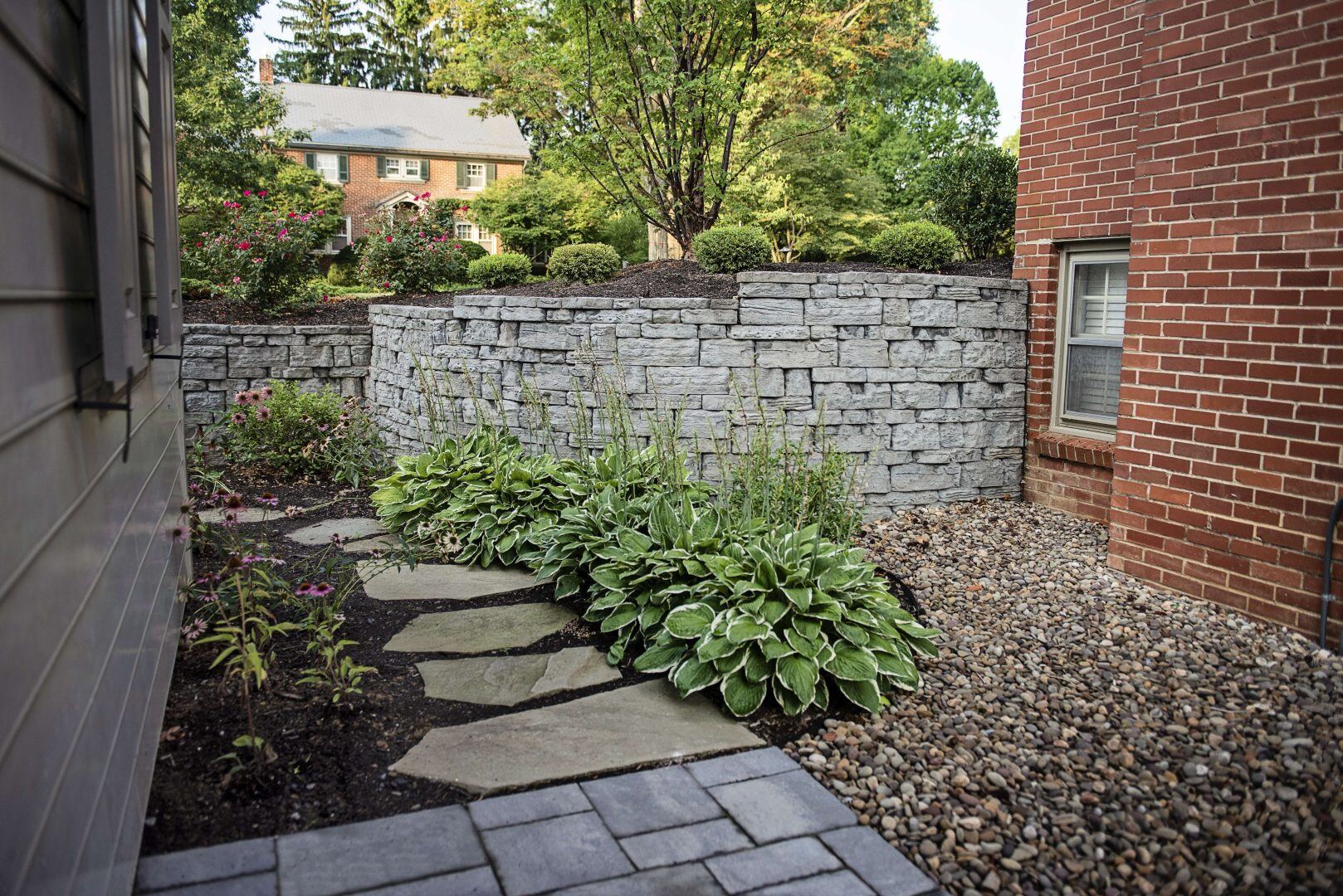 A close up of stones and a stone walk way